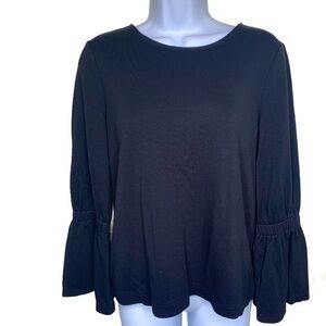 Ann Taylor long bell sleeves black top
